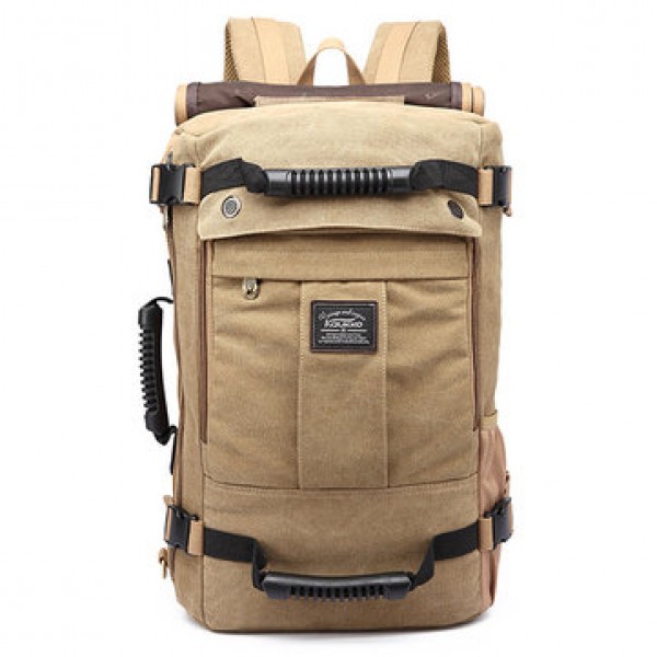 Men Canvas Large Capacity Multifunctional Backpack Weekend Duffle Bag Travel Outdoor Bag